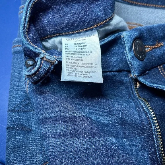 American Eagle Curvy Skinny Kick Next Level Stretch Women's Blue Bootcut Jeans - Picture 12 of 12